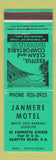 Matchbook Cover - Janmere Motel Hampton Beach NH