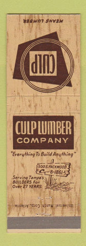 Matchbook Cover - Culp Lumber