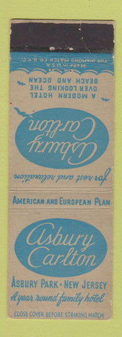 Matchbook Cover - Asbury Carlton Hotel Asbury Park NJ
