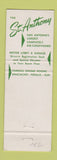 Matchbook Cover - St Anthony Hotel San Antonio TX