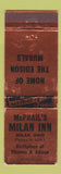 Matchbook Cover - McPhail's Milan Inn OH Thomas Edison WEAR