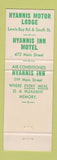 Matchbook Cover - Hyannis Inn MA Cape Cod