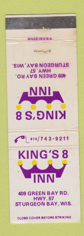 Matchbook Cover - King's 8 Inn Motel Sturgeon Bay WI WORN