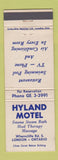 Matchbook Cover - Hyland Motel London ON