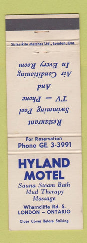 Matchbook Cover - Hyland Motel London ON