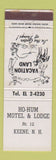 Matchbook Cover - Ho Hum Motel Lodge Keene NH