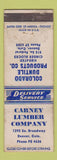 Matchbook Cover - Carney Lumber Denver Colorado Duntile Cinder Blocks WORN