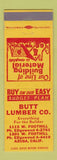 Matchbook Cover - Butt Lumber Azusa CA