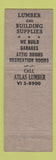 Matchbook Cover - Altas Lumber Detroit MI WORN