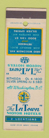 Matchbook Cover - In Town Motor Hotels Bethesda Silver Spring MD