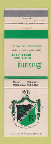Matchbook Cover - Saxony Motel Restaurant Chatham ON