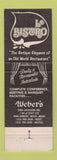 Matchbook Cover - Weber's Inn Ann Arbor MI