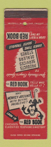 Matchbook Cover - Red Book Phone Book telephone Chicago IL