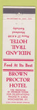 Matchbook Cover - Brown Proctor Hotel Wincheter KY Midland Trail Morehead