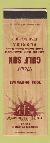 Matchbook Cover - Gulf Steam Apartments Motel South Indian Rocks Beach FL