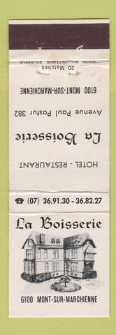 Matchbook Cover - La Boisserie Hotel Restaurant Belgium WEAR