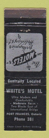 Matchbook Cover - White's Motel Fort Frances ON WEAR