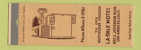 Matchbook Cover - La Dale Motel Los Angeles CA WORN