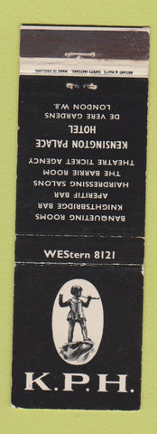 Matchbook Cover - Kensington Palace Hotel London UK England