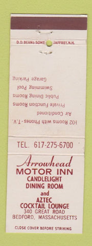 Matchbook Cover - Arrowhead Motor Inn Bedford MA DD Bean