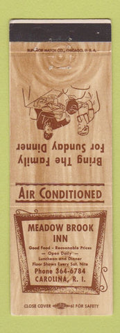 Matchbook Cover - Meadow Brook Inn Carolina RI