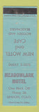 Matchbook Cover - Meadowlark Motel Lindon Colorado