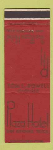 Matchbook Cover - Plaza Hotel San Antonio TX
