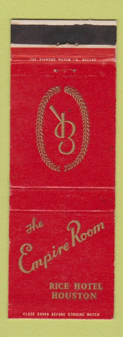 Matchbook Cover - Rice Hotel Houston TX Empire Room