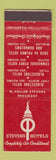 Matchbook Cover - Stevens Hotels Fort Worht Tyler Austin McAllen TX