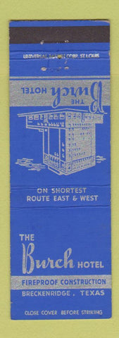 Matchbook Cover - Burch Hotel Breckenridge TX