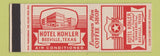 Matchbook Cover - Hotel Kohler Beeville TX