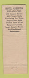 Matchbook Cover - Hotel Adelphia Philadelphia PA