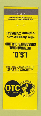 Matchbook Cover - International Subscriber Dialing Spastic Society Australia