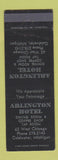 Matchbook Cover - Arlington Hotel Coldwater MI WEAR