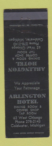 Matchbook Cover - Arlington Hotel Coldwater MI WEAR