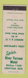 Matchbook Cover - Spies River Terrace Motel Cheboygan MI