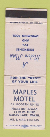 Matchbook Cover - Maples Motel Moses Lake WA