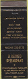 Matchbook Cover - El Rebozo Restaurant Mill Valley CA
