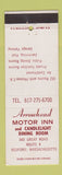 Matchbook Cover - Arrowhead Motor Inn Bedford MA DD Bean