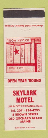 Matchbook Cover - Skylark Motel Old Orchard Beach ME WORN BACK