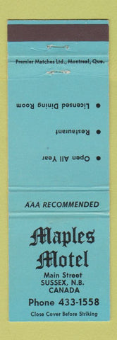 Matchbook Cover - Maples Motel Sussex NB WEAR BLUE