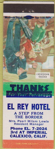 Matchbook Cover - El Rey Hotel Calexico CA
