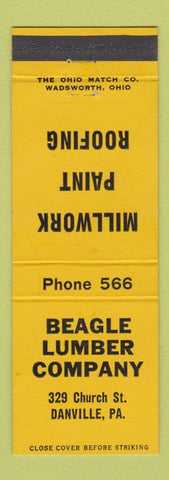 Matchbook Cover - Beagle Lumber Danville PA