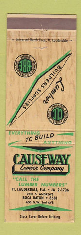 Matchbook Cover - Causeway Lumber Boca Raton FL Fort Lauderdale