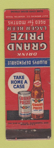 Matchbook Cover - Grand Prize Beer Houston TX