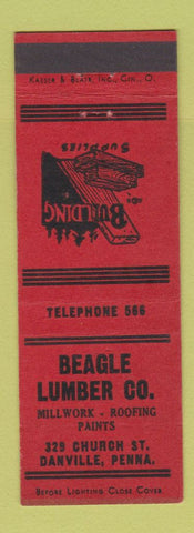 Matchbook Cover - Beagle Lumber Danville PA