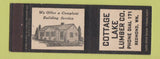 Matchbook Cover - Cottage Lake Lumber Redmond WA