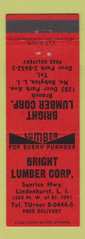 Matchbook Cover - Bright Lumber Corp Lindenhurst LI NY
