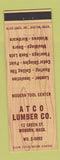 Matchbook Cover - Atco Lumber Woburn MA