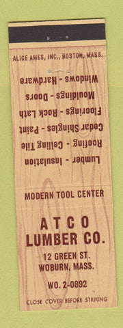 Matchbook Cover - Atco Lumber Woburn MA